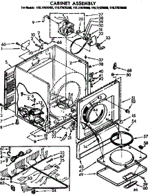 Cabinet Assembly parts for Sears Dryer 11077876400 from AppliancePartsPros.com