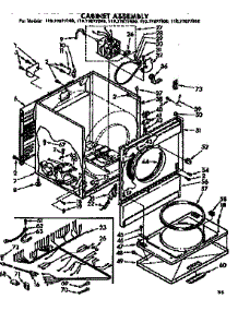 Cabinet Assembly parts for Sears Dryer 11077877100 from AppliancePartsPros.com