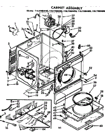 Cabinet Assembly parts for Sears Dryer 11077884600 from AppliancePartsPros.com