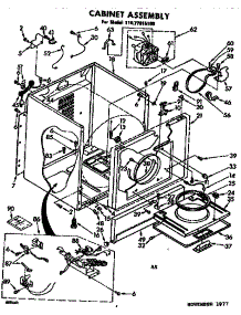 Cabinet Asm parts for Sears Dryer 11077915100 from AppliancePartsPros.com