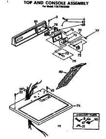 Top And Console Assembly parts for Sears Dryer 11077915100 from AppliancePartsPros.com