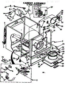 Cabinet Parts parts for Sears Dryer 11077930100 from AppliancePartsPros.com