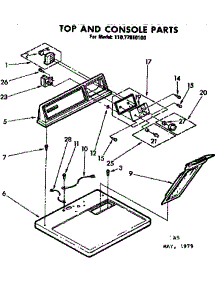 Top And Console Parts parts for Sears Dryer 11077950100 from AppliancePartsPros.com