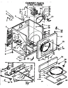 Cabinet Parts parts for Sears Dryer 11077950100 from AppliancePartsPros.com