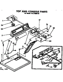 Top And Console Parts parts for Sears Dryer 11077950110 from AppliancePartsPros.com
