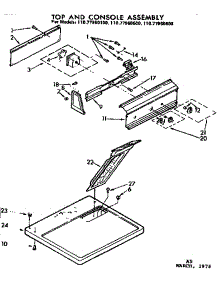 Top And Console Parts parts for Sears Dryer 11077960100 from AppliancePartsPros.com