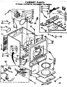 Cabinet Assembly parts for Sears Dryer 11077965110 from AppliancePartsPros.com