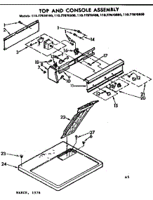 Top And Console Assembly parts for Sears Dryer 11077970600 from AppliancePartsPros.com
