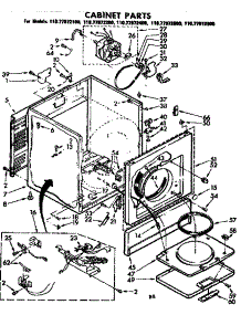 Cabinet Parts parts for Sears Dryer 11077972100 from AppliancePartsPros.com