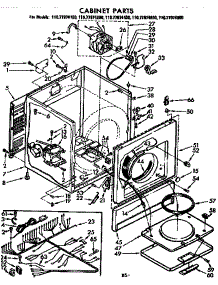 Cabinet Parts parts for Sears Dryer 11077974100 from AppliancePartsPros.com