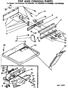 Top And Console Parts parts for Sears Dryer 11077974430 from AppliancePartsPros.com