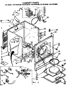 Cabinet Parts parts for Sears Dryer 11077974630 from AppliancePartsPros.com