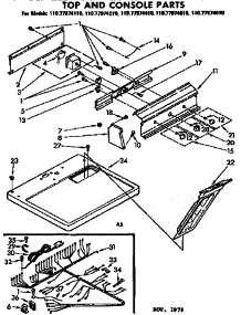 Top And Console Parts parts for Sears Dryer 11077974810 from AppliancePartsPros.com