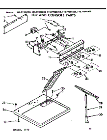 Top And Console Parts parts for Sears Dryer 11077995600 from AppliancePartsPros.com