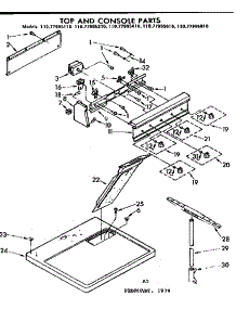Top And Console Parts parts for Sears Dryer 11077995610 from AppliancePartsPros.com