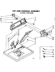 Top And Console Assembly parts for Sears Dryer 11087155100 from AppliancePartsPros.com
