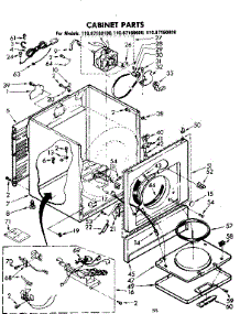 Cabinet Parts parts for Sears Dryer 11087160600 from AppliancePartsPros.com