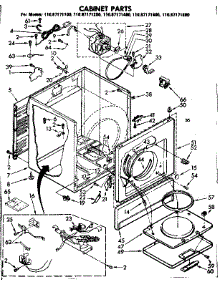 Cabinet Parts parts for Sears Dryer 11087171600 from AppliancePartsPros.com