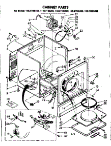 Cabinet Parts parts for Sears Dryer 11087185800 from AppliancePartsPros.com