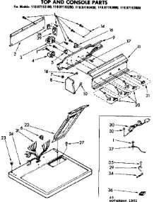 Top And Console Parts parts for Sears Dryer 11087193600 from AppliancePartsPros.com