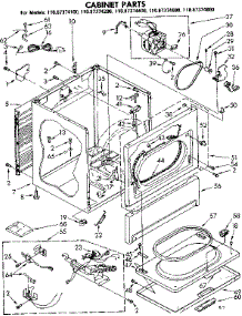 Cabinet Parts parts for Sears Dishwasher 11087374600 from AppliancePartsPros.com