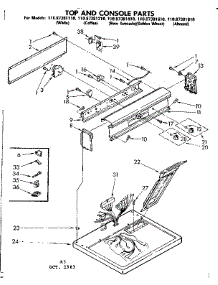 Top And Console Parts parts for Sears Dryer 11087381610 from AppliancePartsPros.com