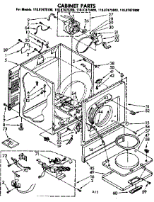 Cabinet Parts parts for Sears Dryer 11087475600 from AppliancePartsPros.com