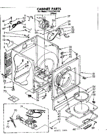 Cabinet Parts parts for Sears Dryer 11087545110 from AppliancePartsPros.com