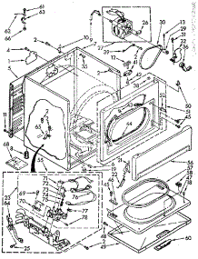 Cabinet parts for Sears Dryer 11087870000 from AppliancePartsPros.com
