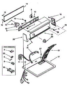 Top And Console parts for Sears Dryer 11097529810 from AppliancePartsPros.com