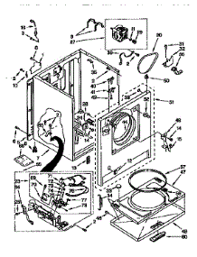 Cabinet parts for Sears Dryer 11097563810 from AppliancePartsPros.com