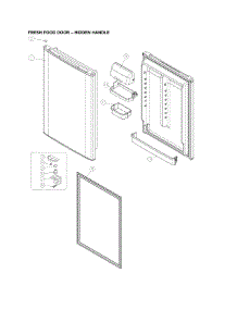Fresh Food Door - Hidden Handle parts for Kenmore Top-Mount Refrigerator 111.60519910 (11160519910, 111 60519910) from AppliancePartsPros.com