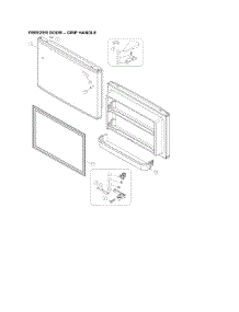 Freezer Door - Grip Handle parts for Kenmore Top-Mount Refrigerator 111.60712910 (11160712910, 111 60712910) from AppliancePartsPros.com