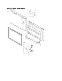 Freezer Door - Grip Handle parts for Kenmore Top-Mount Refrigerator 111.60719910 (11160719910, 111 60719910) from AppliancePartsPros.com