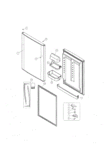 Fresh Food Door parts for Kenmore Top-Mount Refrigerator 111.61202711 (11161202711, 111 61202711) from AppliancePartsPros.com