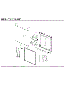 Fresh Food Door parts for Kenmore Top-Mount Refrigerator 111.61202712 (11161202712, 111 61202712) from AppliancePartsPros.com