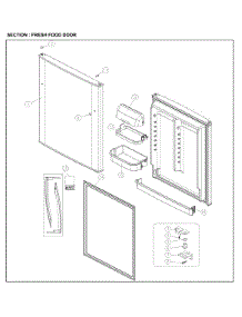 Fresh Food Door parts for Kenmore Top-Mount Refrigerator 111.61202713 (11161202713, 111 61202713) from AppliancePartsPros.com