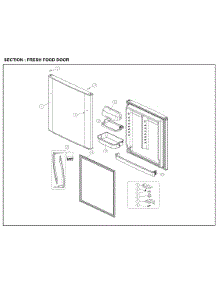 Fresh Food Door parts for Kenmore Top-Mount Refrigerator 111.61205712 (11161205712, 111 61205712) from AppliancePartsPros.com