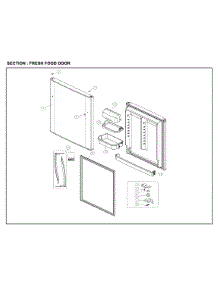 Fresh Food Door parts for Kenmore Top-Mount Refrigerator 111.61205713 (11161205713, 111 61205713) from AppliancePartsPros.com
