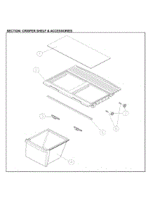 Crisper Shelf& Accessories parts for Kenmore Top-Mount Refrigerator 111.61205713 (11161205713, 111 61205713) from AppliancePartsPros.com