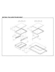 Full And Split Glass Shelves parts for Kenmore Top-Mount Refrigerator 111.61205713 (11161205713, 111 61205713) from AppliancePartsPros.com