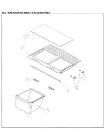 Crisper Shelf And Assessories parts for Kenmore Top-Mount Refrigerator 111.61209712 (11161209712, 111 61209712) from AppliancePartsPros.com