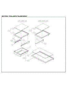 Full / Split Glass Shelf parts for Kenmore Top-Mount Refrigerator 111.61209712 (11161209712, 111 61209712) from AppliancePartsPros.com