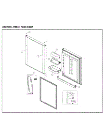 Fresh Food Door parts for Kenmore Top-Mount Refrigerator 111.61209714 (11161209714, 111 61209714) from AppliancePartsPros.com
