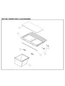 Crisper And Shelf parts for Kenmore Top-Mount Refrigerator 111.61212612 (11161212612, 111 61212612) from AppliancePartsPros.com