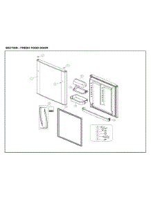 Fresh Food Door parts for Kenmore Top-Mount Refrigerator 111.61212613 (11161212613, 111 61212613) from AppliancePartsPros.com