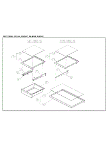 Full / Split Glass Shelves parts for Kenmore Top-Mount Refrigerator 111.61212613 (11161212613, 111 61212613) from AppliancePartsPros.com