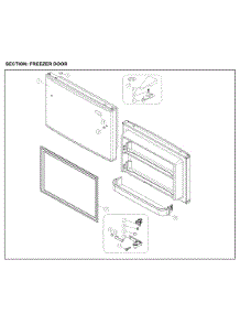 Freezer Door parts for Kenmore Top-Mount Refrigerator 111.61215612 (11161215612, 111 61215612) from AppliancePartsPros.com