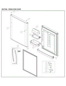 Fresh Food Door parts for Kenmore Top-Mount Refrigerator 111.61215612 (11161215612, 111 61215612) from AppliancePartsPros.com