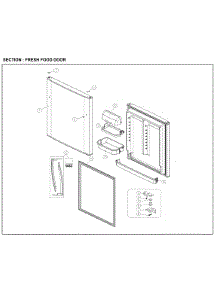 Fresh Food Door parts for Kenmore Top-Mount Refrigerator 111.61219612 (11161219612, 111 61219612) from AppliancePartsPros.com